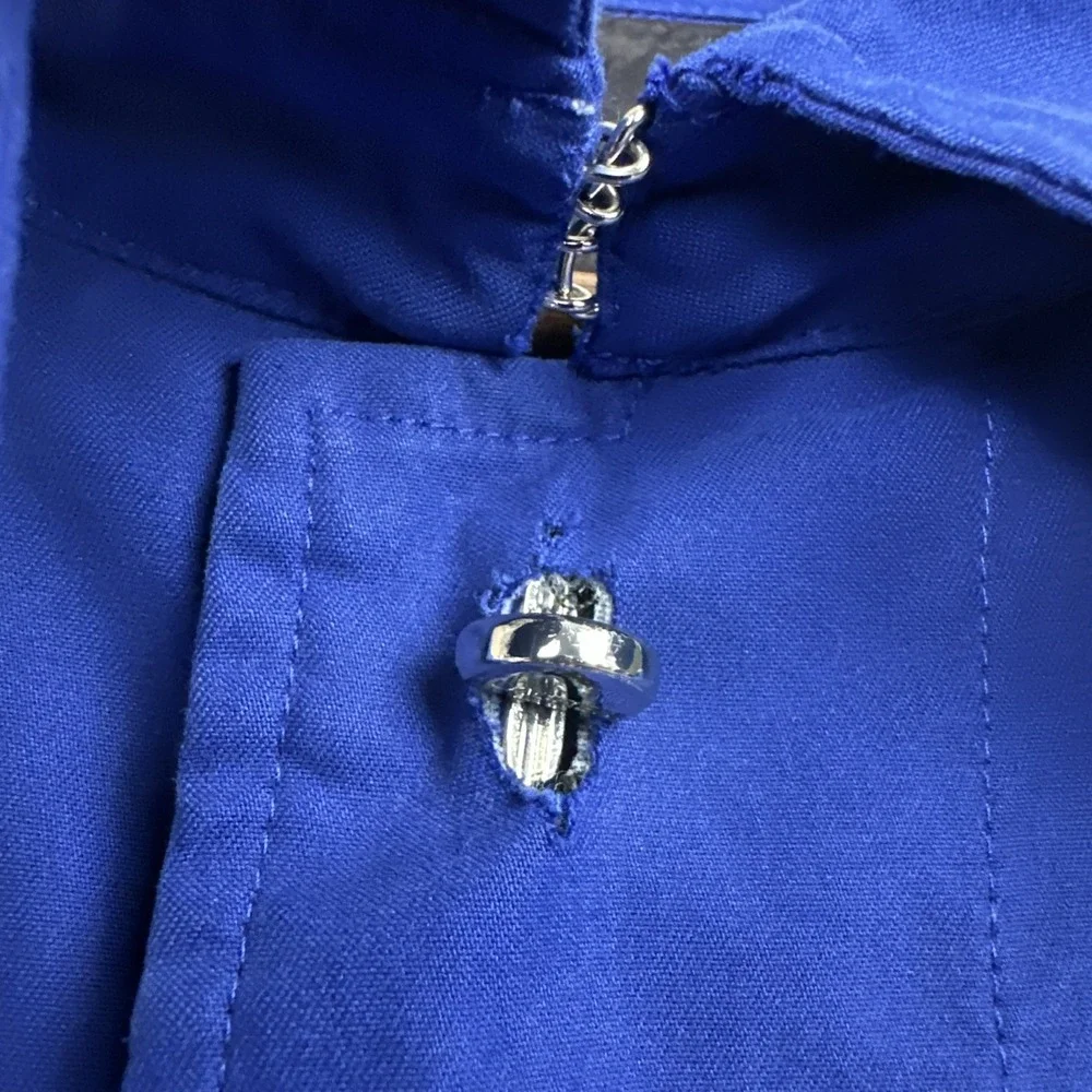 Lauren Ralph Lauren Jacket Women's 1X Dark Blue Trench Rain‎ Coat Vtg 90s Y2K